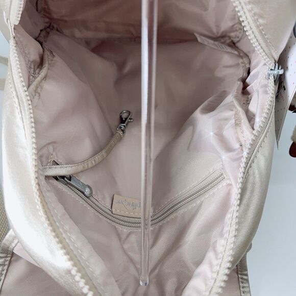 Kipling Ravier Medium Metallic Champagne Gleaming Gold Gorilla Monkey Backpack - Picture 8 of 11